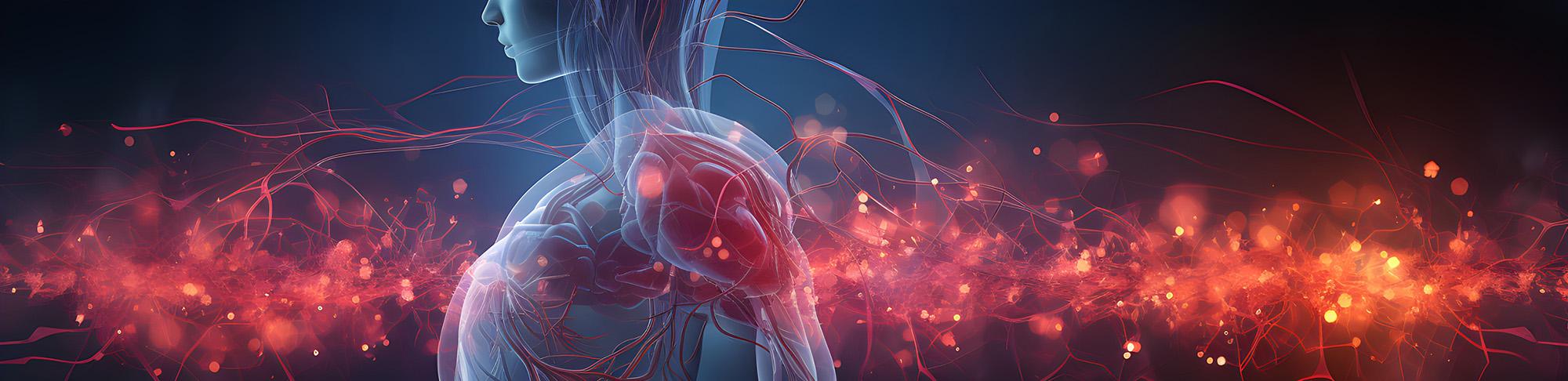 cardio muscle and nervous system entwined illustration